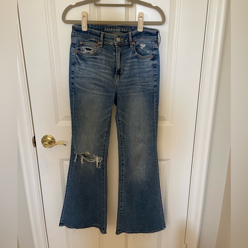 American Eagle Ripped Bootcut Jeans